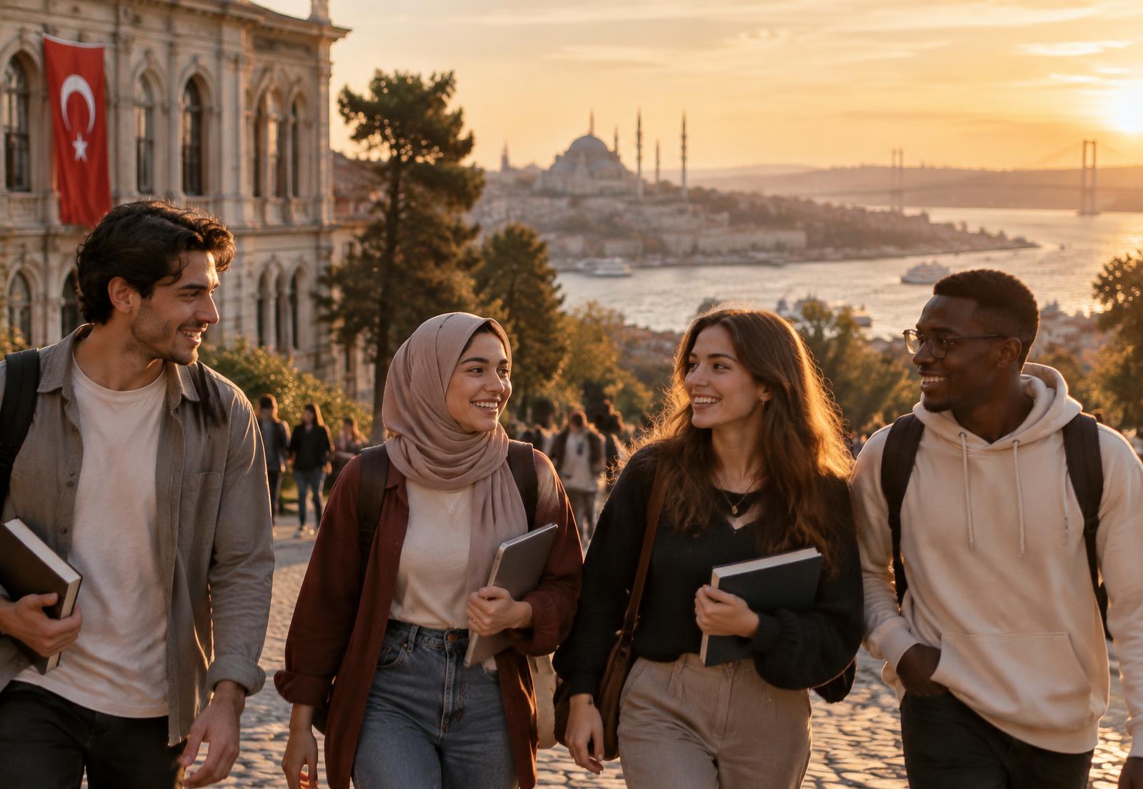 International students on campus in Istanbul